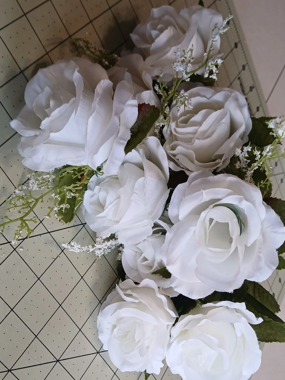 White Artificial Rose Bouquet